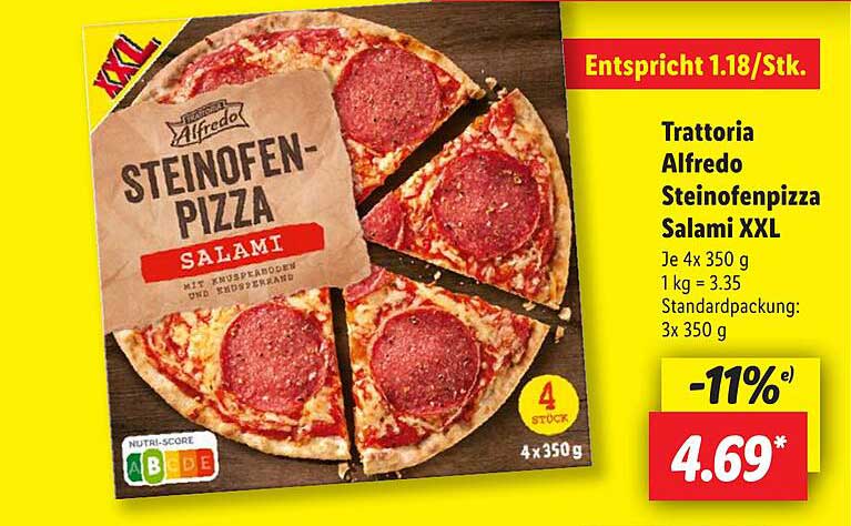 Trattoria Alfredo Steinofenpizza Salami XXL