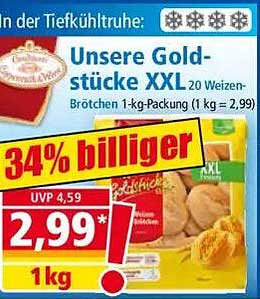 Unsere Goldstücke XXL 20 Weizen-Brötchen 1-kg-Packung
