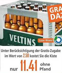 Veltins Kasten - Nur 11,41 € ohne Pfand