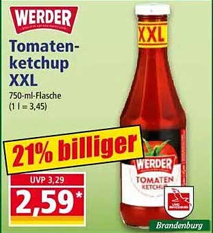 Werder Tomatenketchup XXL 750 ml – jetzt im Angebot!