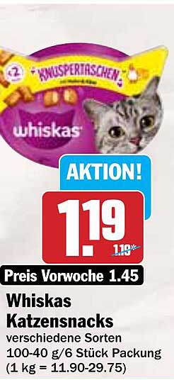 Whiskas Katzensnacks verschiedene Sorten