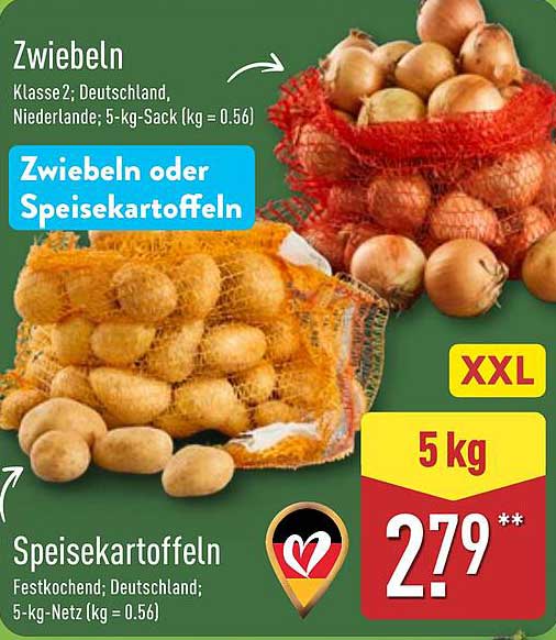 Zwiebelsack oder Speisekartoffeln - 5-kg-Sack für nur 2,79 €