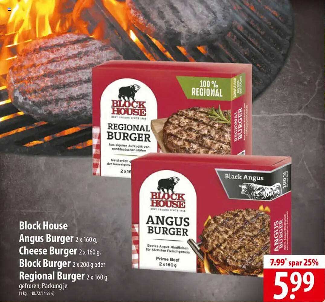 Block House Angus Burger 2 x 160 g, Regional Burger 2 x 160 g