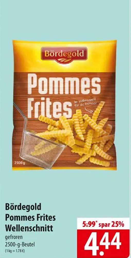 Bördegold Pommes Frites Wellenschnitt 2500 g