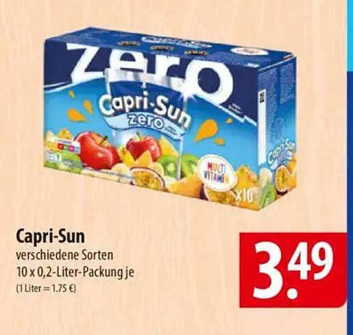 Capri-Sun Zero, verschiedene Sorten (10 x 0,2-Liter-Packung)