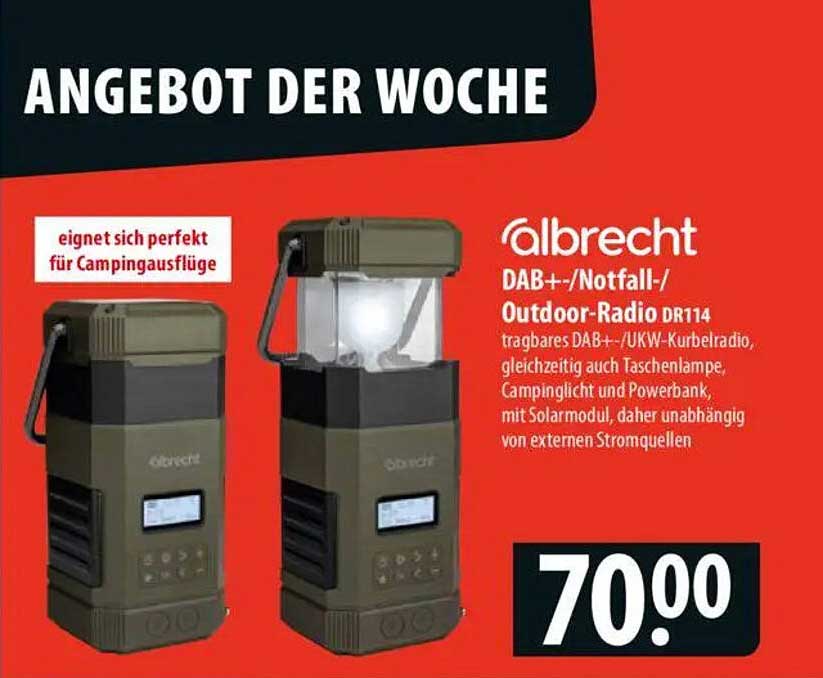 DAB+-/Notfall-/Outdoor-Radio DR114 von Albrecht