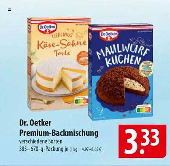 Dr. Oetker Premium-Backmischung - Verschiedene Sorten