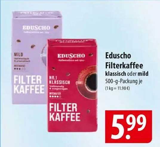 Eduscho Filterkaffee klassisch oder mild 500-g-Packung je