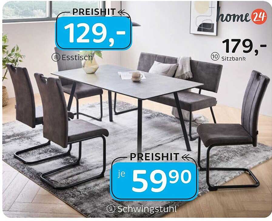 Esstisch und Schwingstuhl Set