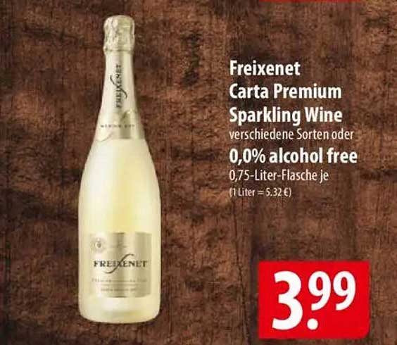 Freixenet Carta Premium Sparkling Wine 0,0% alcohol free - 0,75-Liter-Flasche