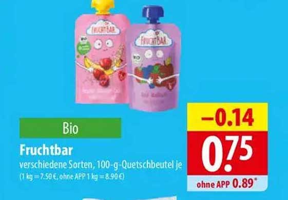 Fruchtbar verschiedene Sorten, 100-g-Quetschbeutel je