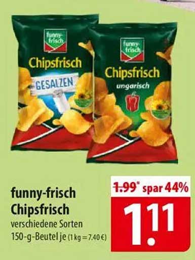 funny-frisch Chipsfrisch verschiedene Sorten 150-g-Beutel