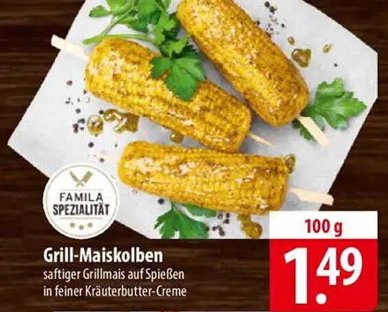 Grill-Maiskolben - saftiger Grillmais auf Spießen in feiner Kräuterbutter-Creme