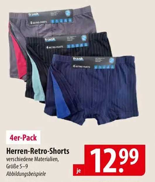 Herren-Retro-Shorts 4er-Pack