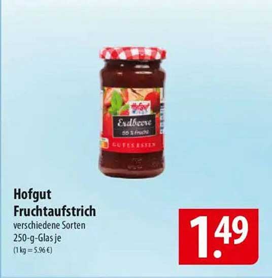 Hofgut Fruchtaufstrich verschiedene Sorten 250-g-Glas