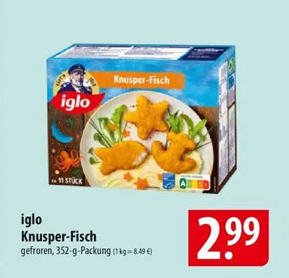 iglo Knusper-Fisch, gefroren, 352-g-Packung