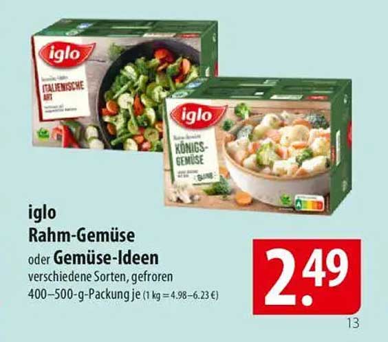 iglo Rahm-Gemüse oder Gemüse-Ideen verschiedene Sorten, gefroren