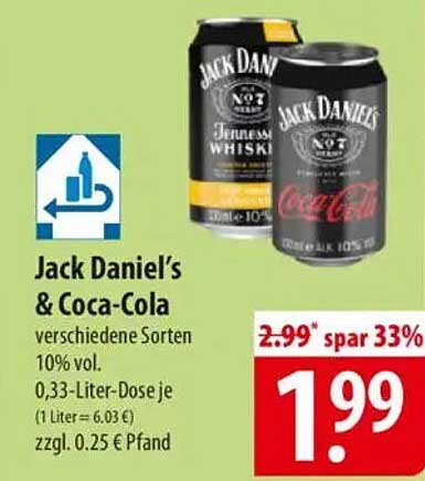 Jack Daniel’s & Coca-Cola - 0,33-Liter-Dose