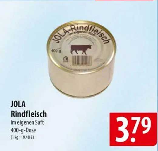 JOLA Rindfleisch im eigenen Saft 400-g-Dose