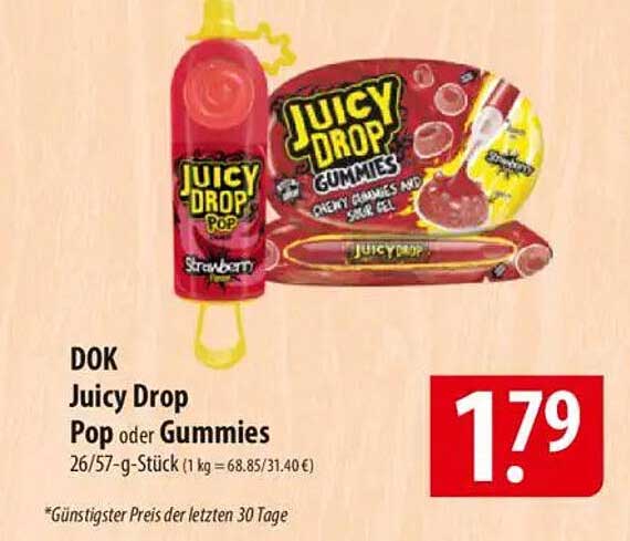Juicy Drop Pop oder Gummies 26/57-g-Stück