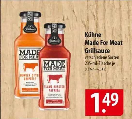 Kühn Made For Meat Grillsauce - verschiedene Sorten 235-ml-Flasche je