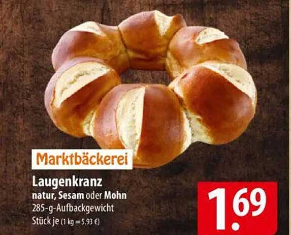 Laugenkranz natur, Sesam oder Mohn
