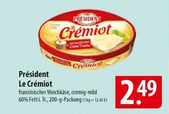 Président Le Crémiot 200 g - Französischer Weichkäse