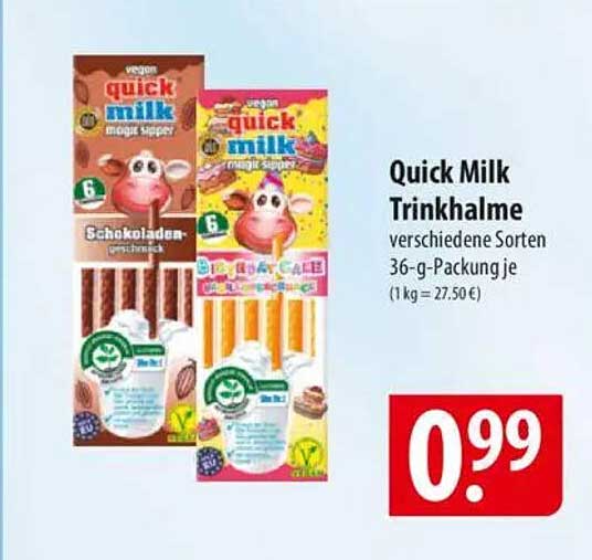 Quick Milk Trinkhalme - verschiedene Sorten 36-g-Packung