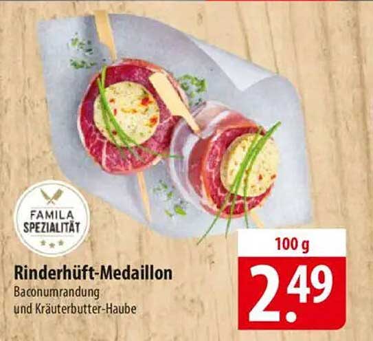 Rinderhüft-Medaillon - Baconumrandung und Kräuterbutter-Haube