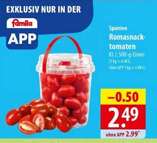 Romasnack-Tomaten 500 g - Nur 2,49 €!
