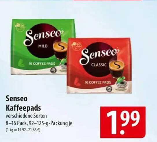 Senseo Kaffeepads - verschiedene Sorten