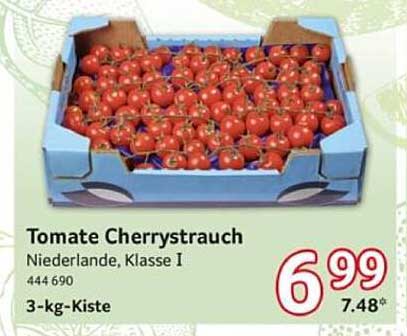Tomate Cherrystrauch - 3-kg-Kiste aus den Niederlanden, Klasse I