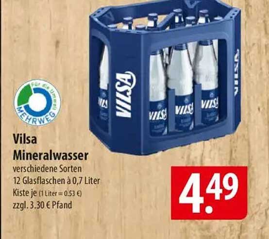 Vilsa Mineralwasser 12 x 0,7 Liter Kiste