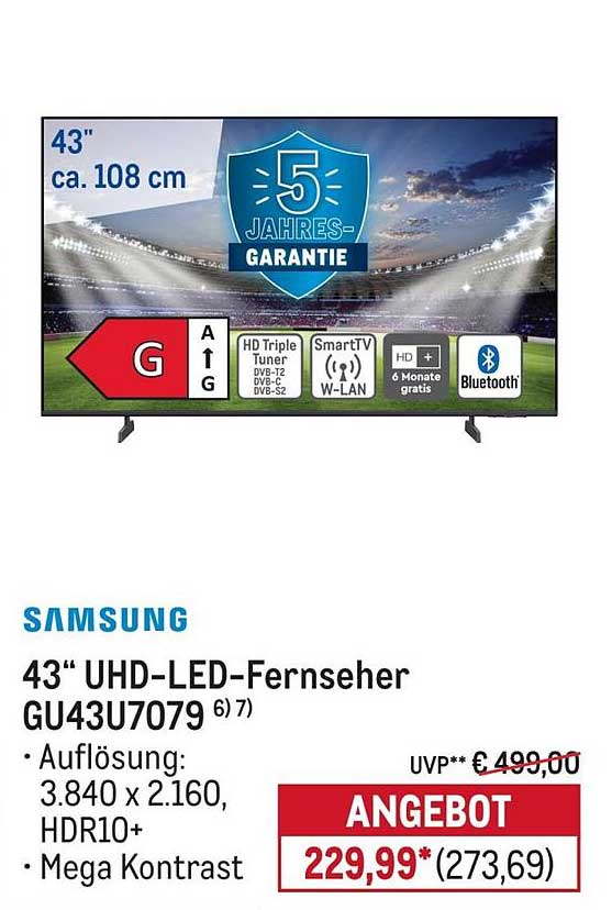 43" UHD-LED-Fernseher GU43U7079