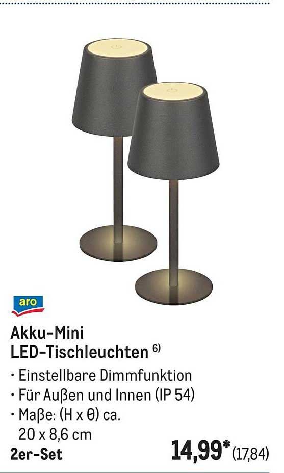 Akku-Mini LED-Tischleuchten