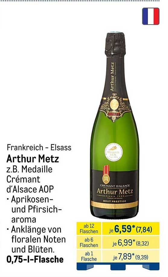 Arthur Metz z.B. Medaille Crémant d’Alsace AOP