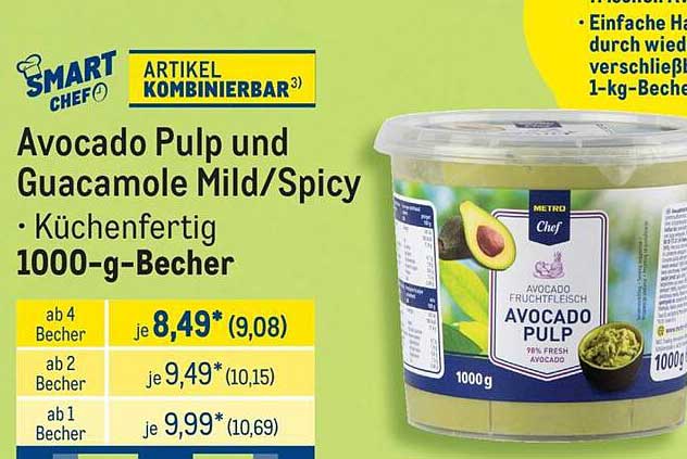 Avocado Pulp und Guacamole Mild/Spicy