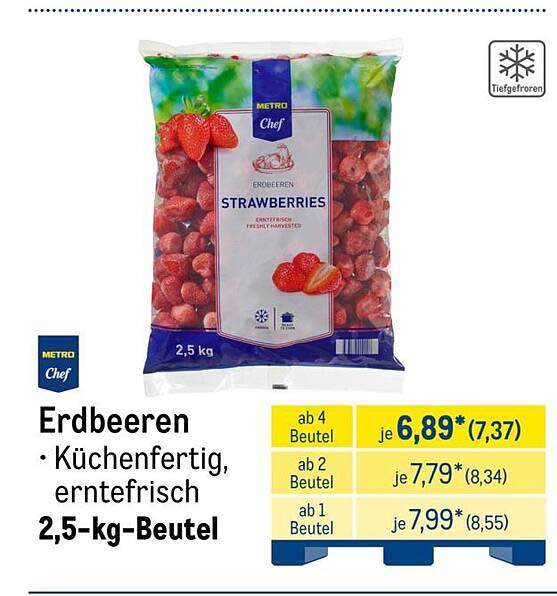 Erdbeeren • Küchenfertig, erntefrisch 2,5-kg-Beutel