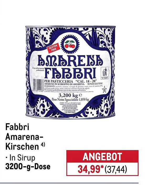 Fabbri Amarena-Kirschen 4) • In Sirup 3200-g-Dose