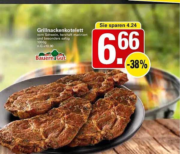 Grillnackenkotelett vom Schwein, herzhaft mariniert und besonders saftig