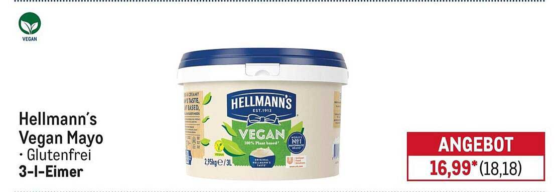 Hellmann’s Vegan Mayo • Glutenfrei 3-l-Eimer