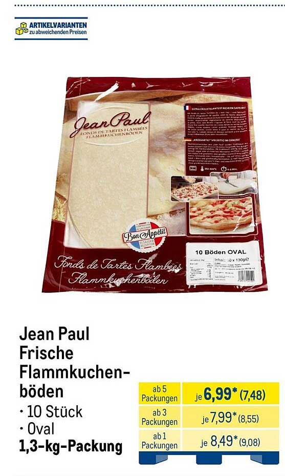 Jean Paul Frische Flammkuchenböden