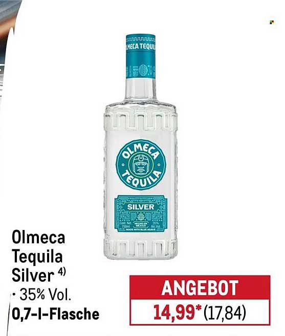 Olmeca Tequila Silver 4) · 35% Vol. 0,7-l-Flasche