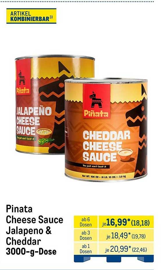 Pinata Cheese Sauce Jalapeno & Cheddar 3000-g-Dose