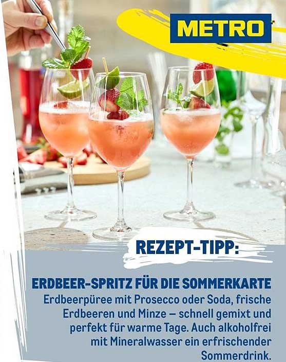 REZEPT-TIPP: ERDBEER-SPRITZ FÜR DIE SOMMERKARTE