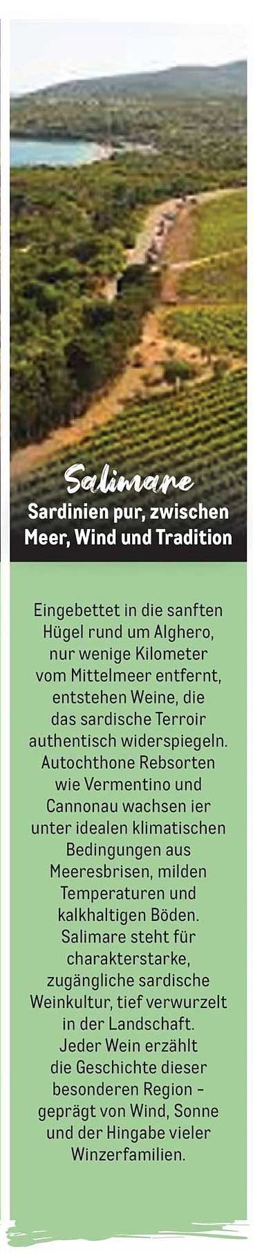 Salimare Sardinien pur, zwischen Meer, Wind und Tradition