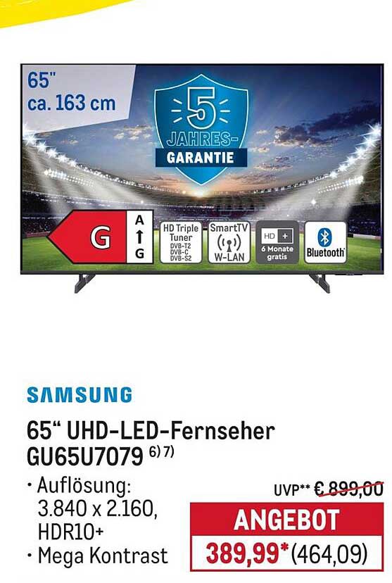 Samsung 65" UHD-LED-Fernseher GU65U7079