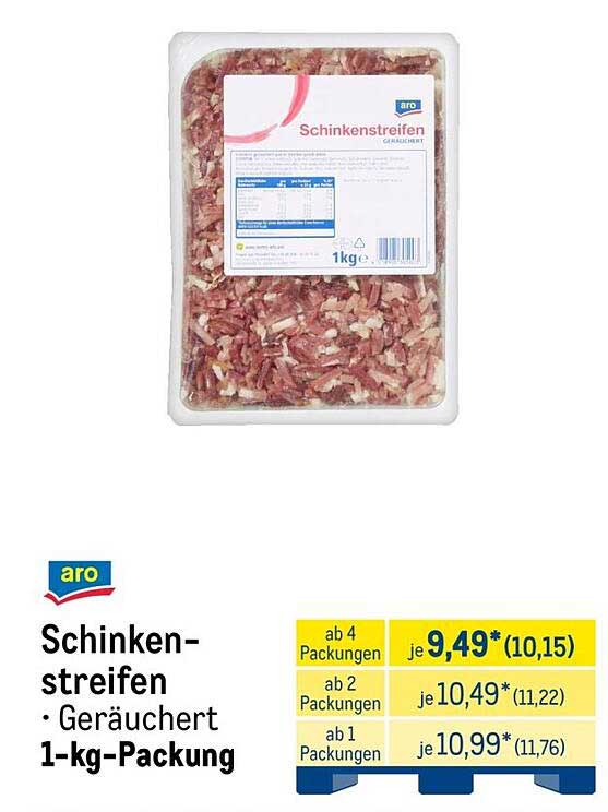 Schinkenstreifen Geräuchert 1-kg-Packung