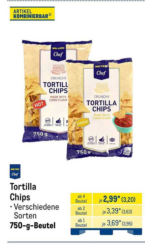 Tortilla Chips · Verschiedene Sorten 750-g-Beutel