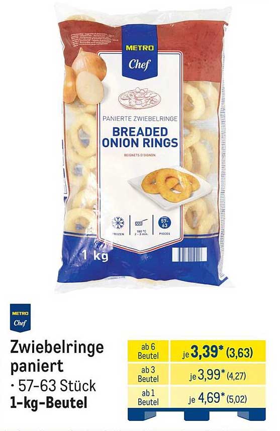 Zwiebelringe paniert · 57–63 Stück 1-kg-Beutel